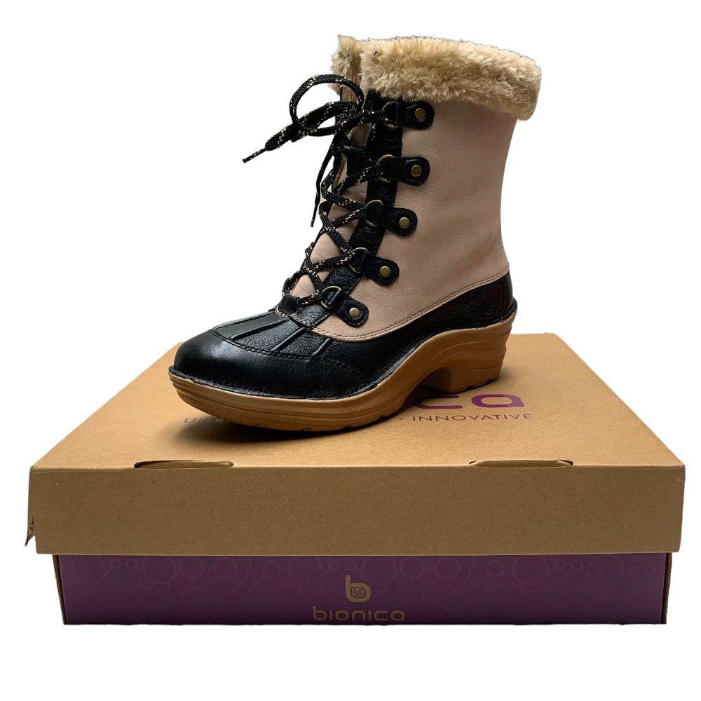 BIONICA‎ Rosemount Cream/Black Leather Waterproof Snowboots